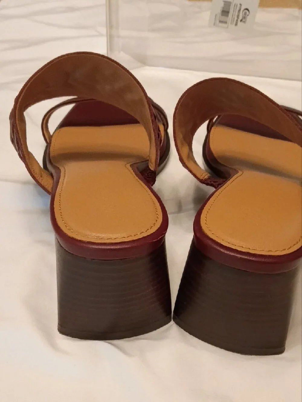 Madewell Braided Strap Slide Sandals in Burgundy
